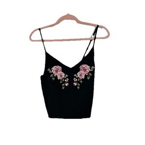 Kendall and Kylie Robbed cropped top Size S Embroidered Cottage Whimsigoth Y2K